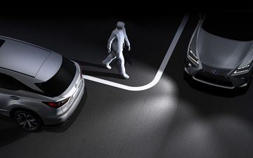 Mô phỏng hệ thống đèn vào cua dạng LED của Lexus RX300 F Sport 2023