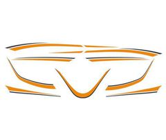 Tem trang trí màu cam viền đen