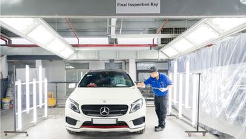 Xưởng sửa chữa với đầy đủ trang thiết bị tiên tiến tại Mercedes-Benz Haxaco Điện Biên Phủ