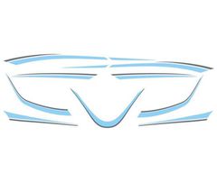 Tem trang trí màu xanh viền đen