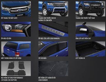 Danh mục phụ kiện chính hãng của Ford Ranger