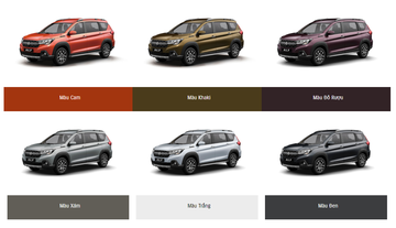 Suzuki XL7 2021 có 6 tùy chọn màu ngoại thất