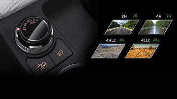 Ở phiên bản Pajero Sport 2 cầu, hãng xe Nhật Bản cung cấp 4 chế độ Offroad bao gồm: Sỏi – Bùn – Cát – Đá thao tác dễ dàng thông qua nút bấm