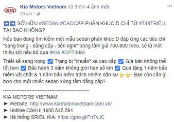 Giá bán vừa công bố trên fanpage của hãng 