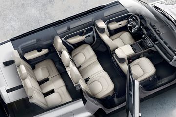 Ghế ngồi trên Land Rover Defender 2024 được bọc da cao cấp và tích hợp các tính  năng tiện nghi