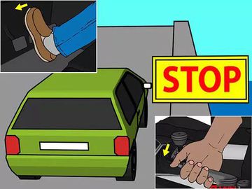 Dùng phanh tay để giữ cho xe đứng yên trên dốc.