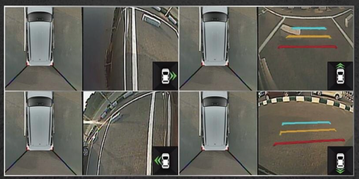 Giao diện hiển thị camera 360 trên Toyota Fortuner